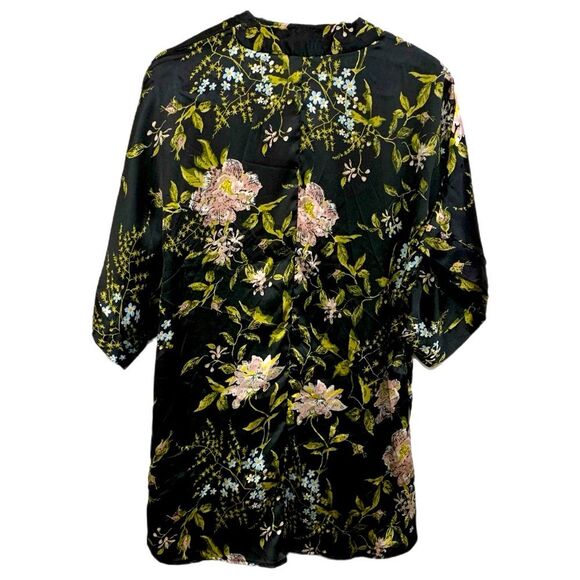 ACCESSORY STREET Short Kimono Women’s OS Black Pink White Floral Open Front. - Picture 2 of 11